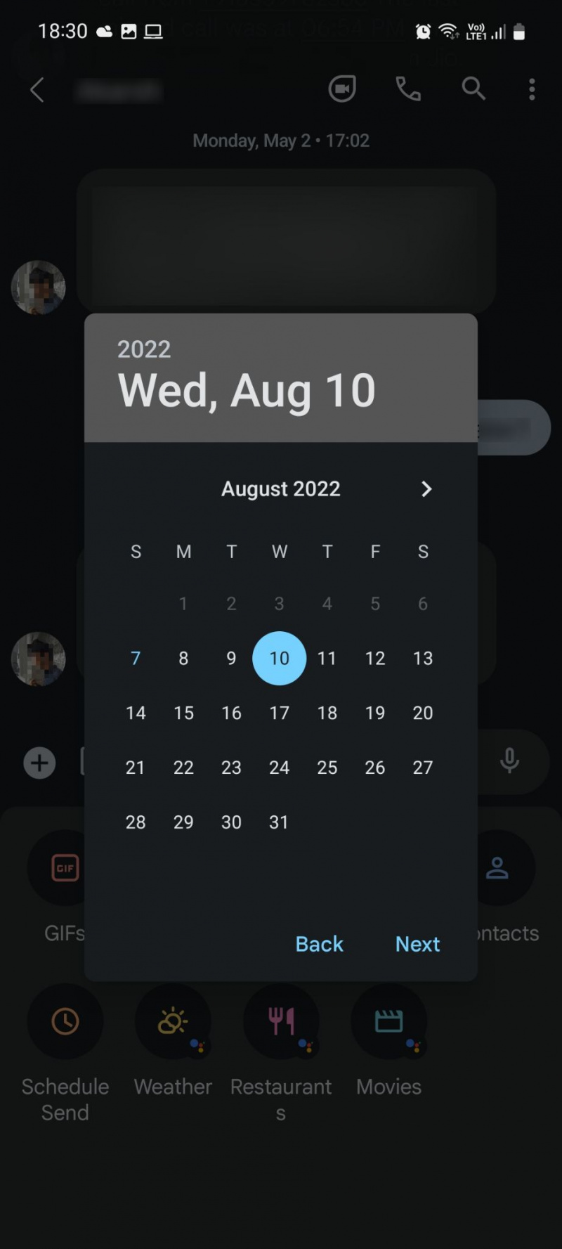  Mensajes de Google Programar enviar mensaje seleccionar fecha