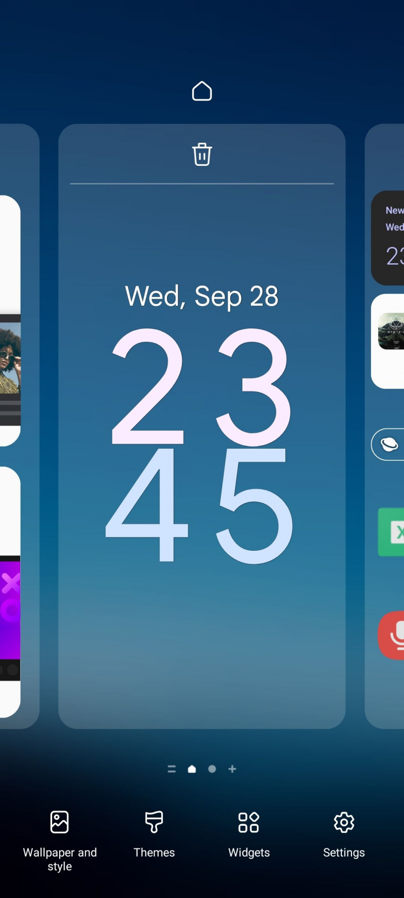   خيارات قائمة شاشة Samsung One UI الرئيسية
