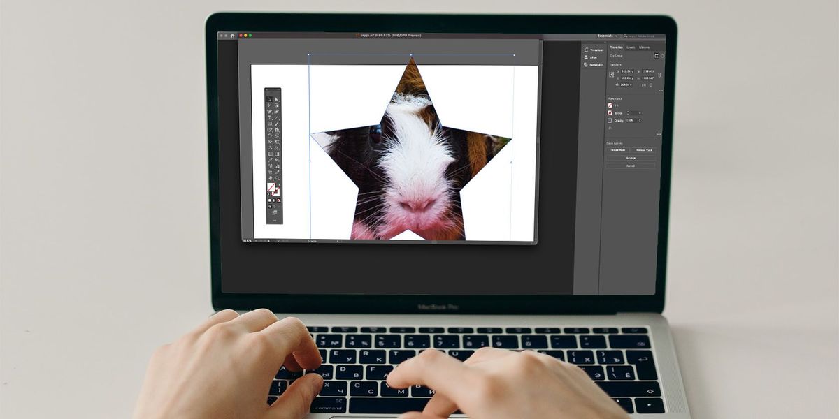 كيفية قص صورة في Adobe Illustrator