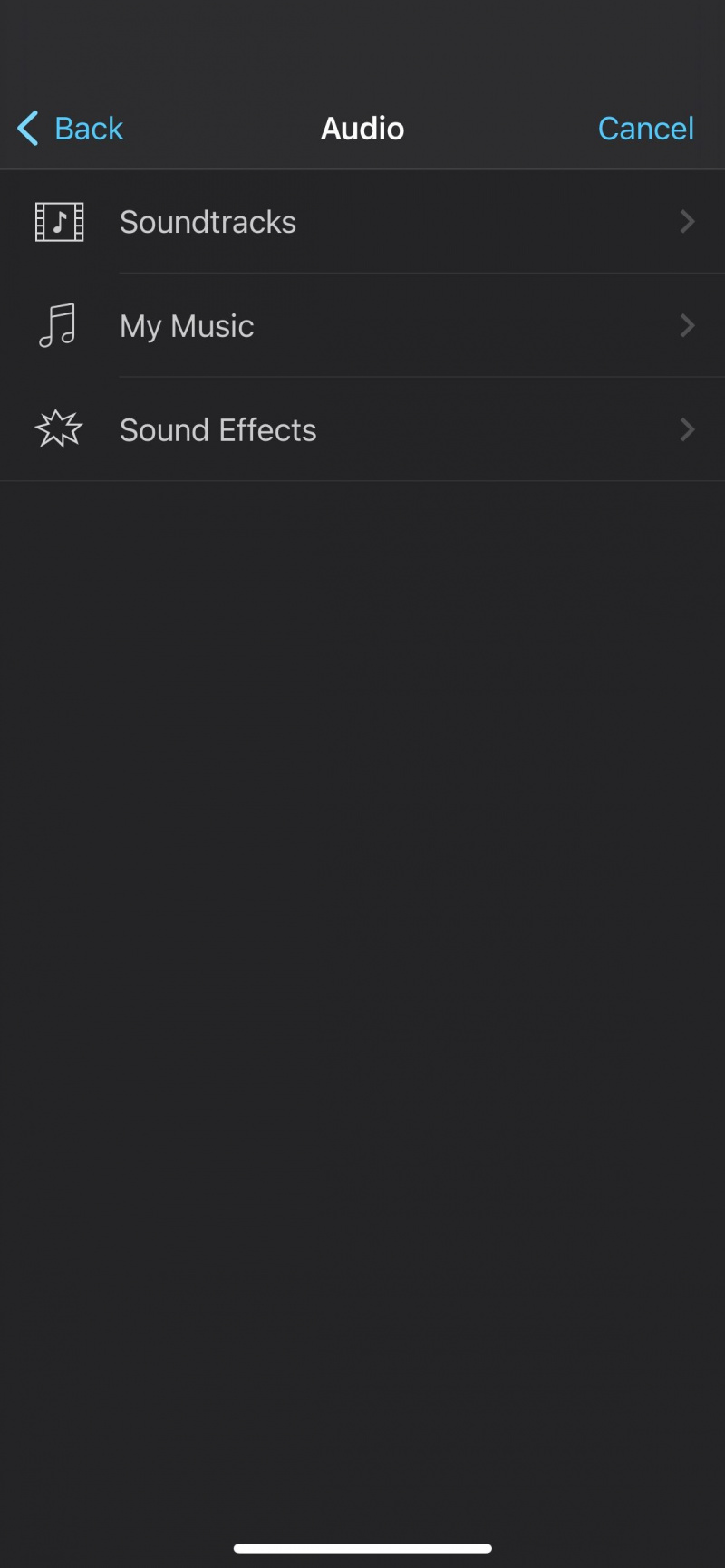   Ljudalternativ iMovie Skärmdump