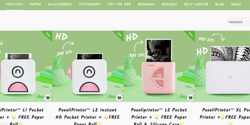  الصفحة الرئيسية Poooliprinter تظهر طابعات متعددة للبيع.
