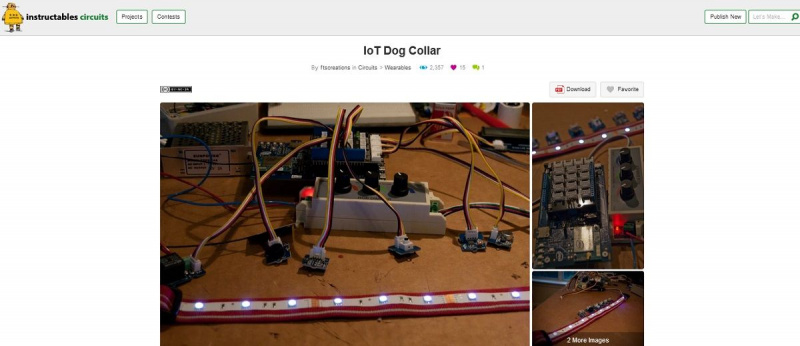   IoT Dog Collar プロジェクトページのスクリーンショット