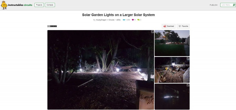   大きなソーラー システム プロジェクト ページの DIY ソーラー ガーデン ライトのスクリーン グラブ