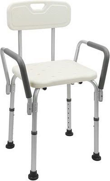PrimeMatik - كرسي استحمام مع مسند للذراعين وارتفاع قابل للتعديل لكبار السن