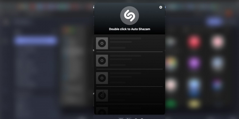   screenshot van shazam-app op desktop