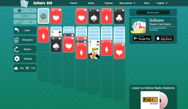   Site-ul de jocuri de cărți online gratuit de 365 de solitaire