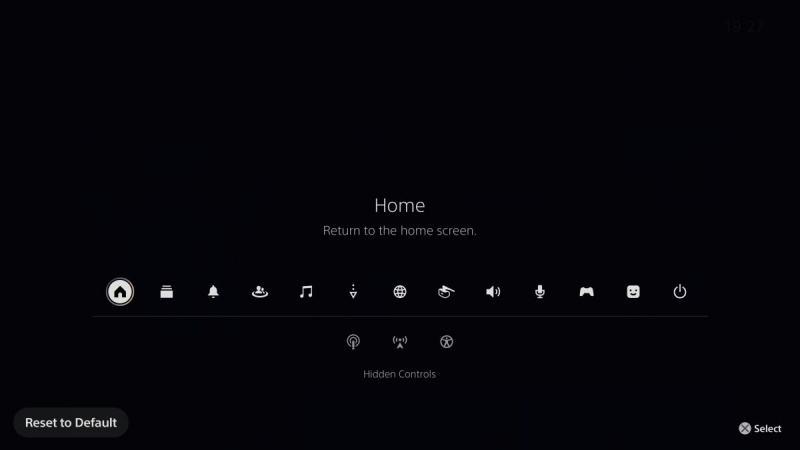   Captură de ecran care arată cum să personalizați PS5's control center