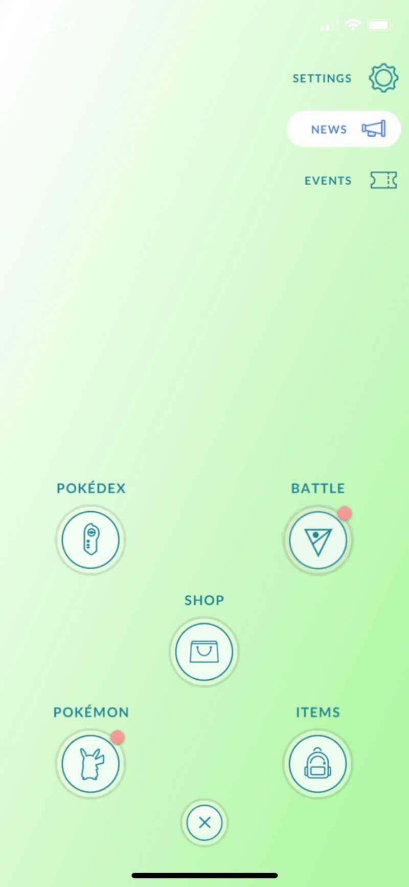   Povežite Poke Ball Plus s Pokémon Go pritisnite gumb zobnika v zgornjem desnem kotu