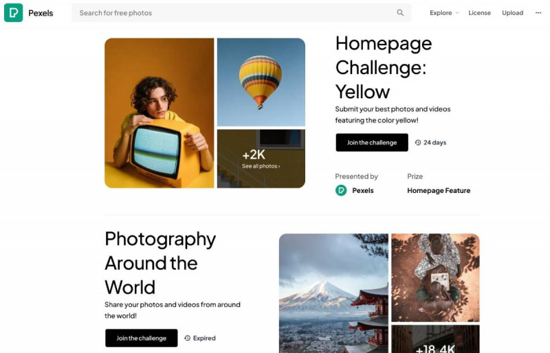   Le géant de la photo d'archives Pexels organise régulièrement des concours de photos avec des thèmes variés pour tester vos compétences et les ajouter à votre portefeuille d'actions en ligne
