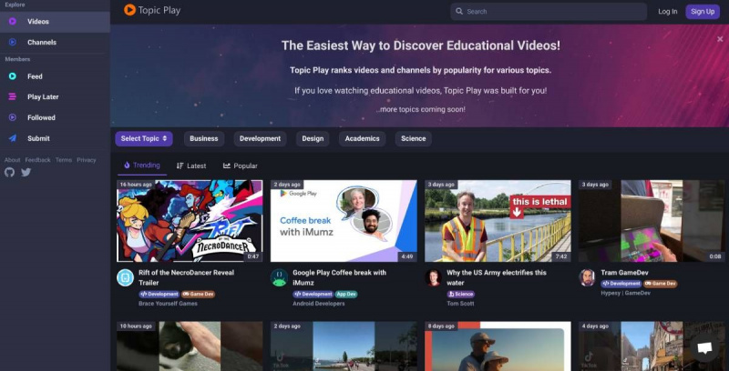   Topic Play vous aide à découvrir les meilleures vidéos éducatives et créateurs sur YouTube