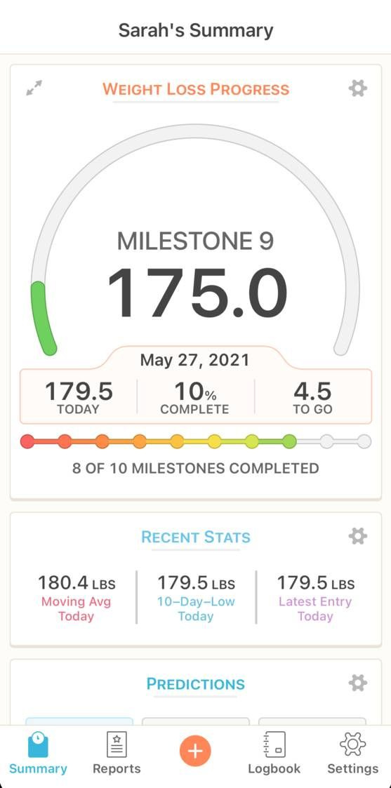   Kilo takibi için iPhone'daki Happy Scale ve Android'deki Libra, ilerlemeniz hakkında size daha iyi bir fikir vermek için doğru ağırlık istatistikleri yerine kilo trendinizi gösterir.
