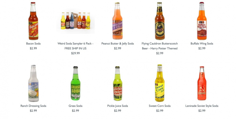   capture d'écran de la liste des produits de sodas du site Web