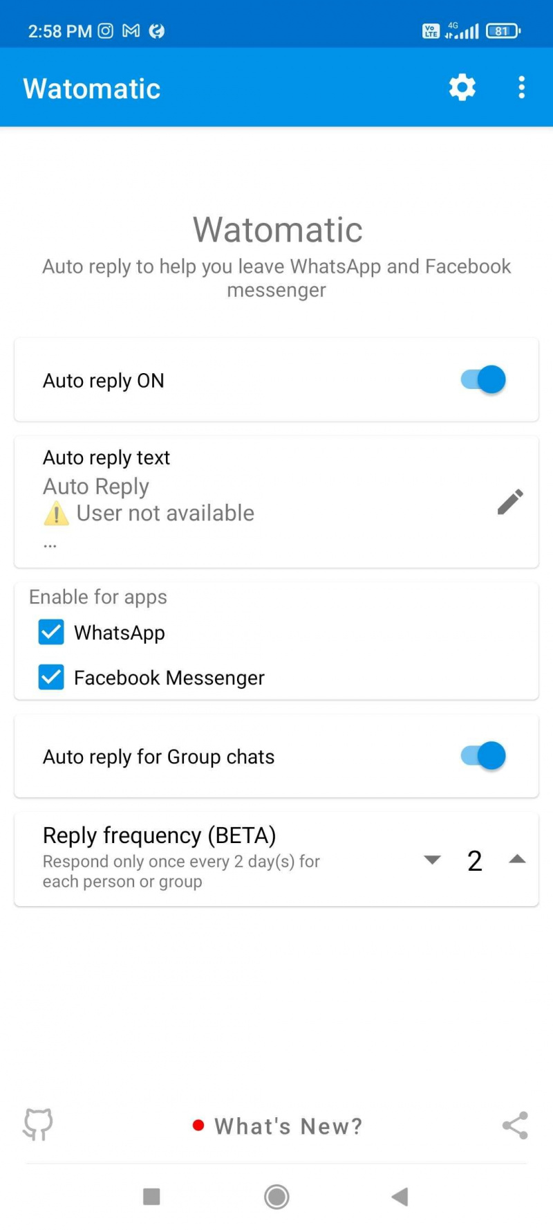   Watomatic هو أبسط طريقة لإعداد رسالة الرد التلقائي لإرسالها على WhatsApp عندما تقوم بذلك're unavailable