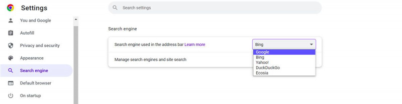 Kaip pašalinti „Bing“ iš „Chrome“ ir iš naujo nustatyti numatytąjį paieškos variklį