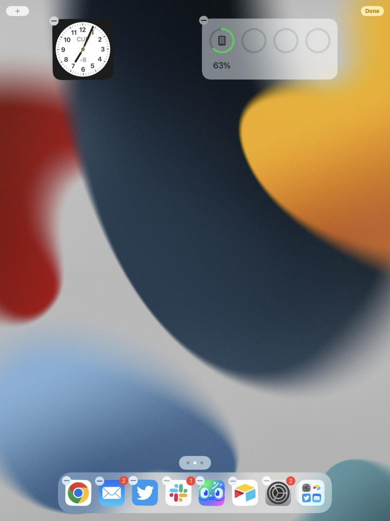   Widgets iPad sur l'écran d'accueil