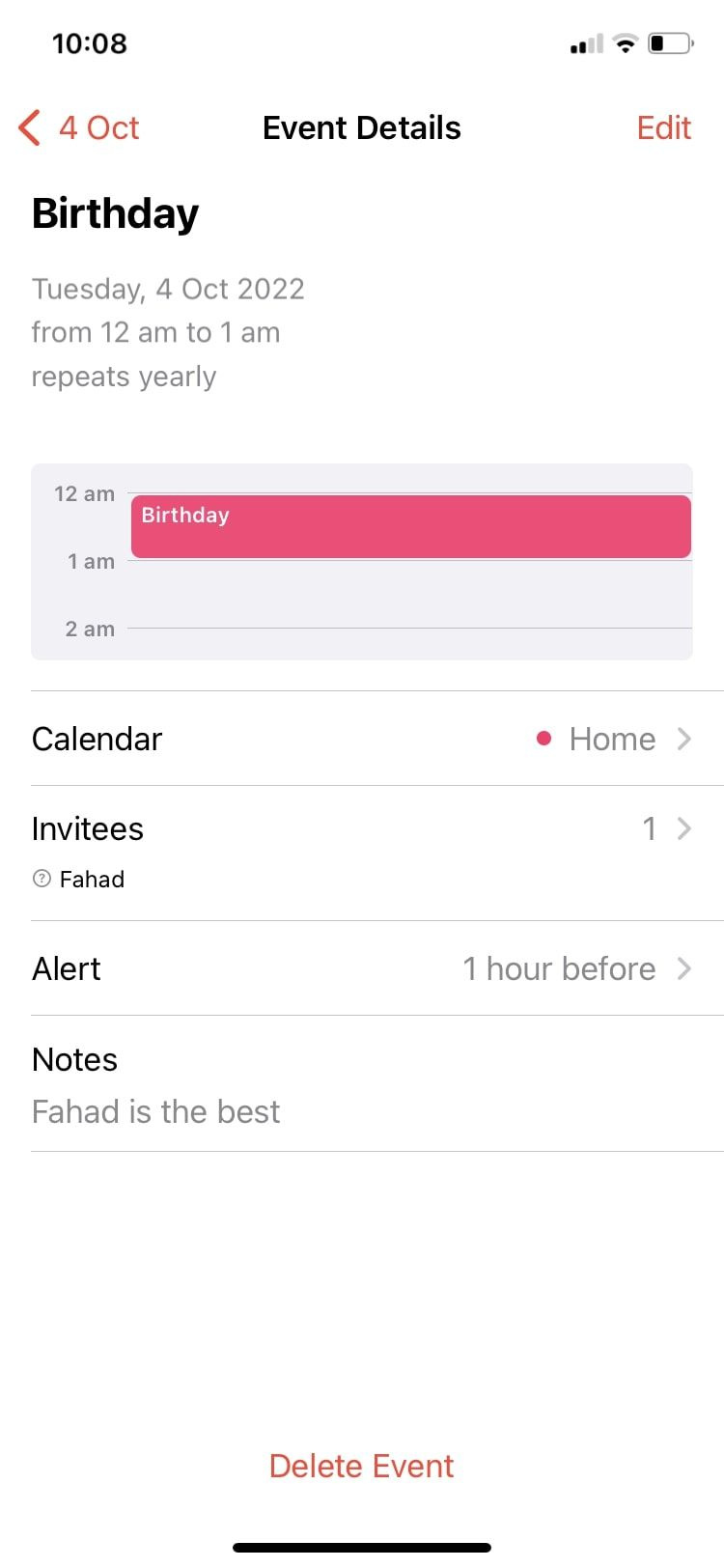  캘린더 앱의 이벤트 세부정보
