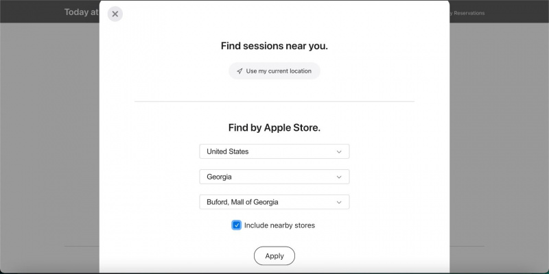   لقطة شاشة من Apple Camp قم بالتسجيل حسب الموقع