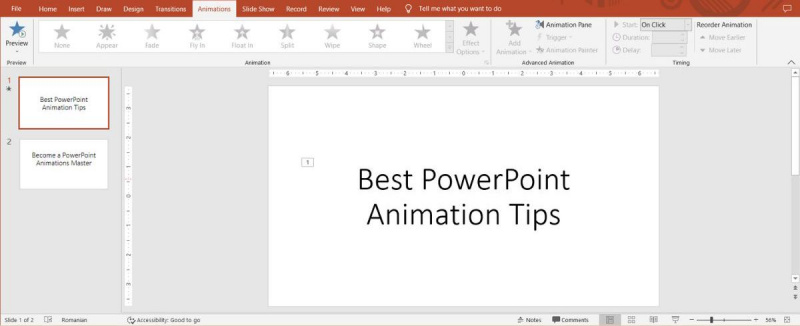   Priekšskatiet PowerPoint animācijas