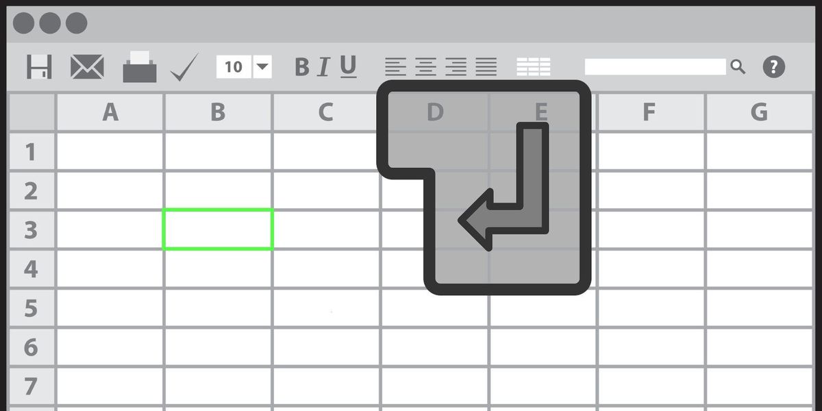 Как заставить клавишу Enter в Excel двигаться в другом направлении
