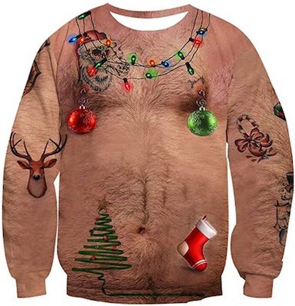 IDGREATIM Unsiex Grdi božični pulover