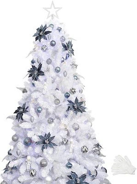 Busybee 7ft شجرة عيد الميلاد الاصطناعية البيضاء