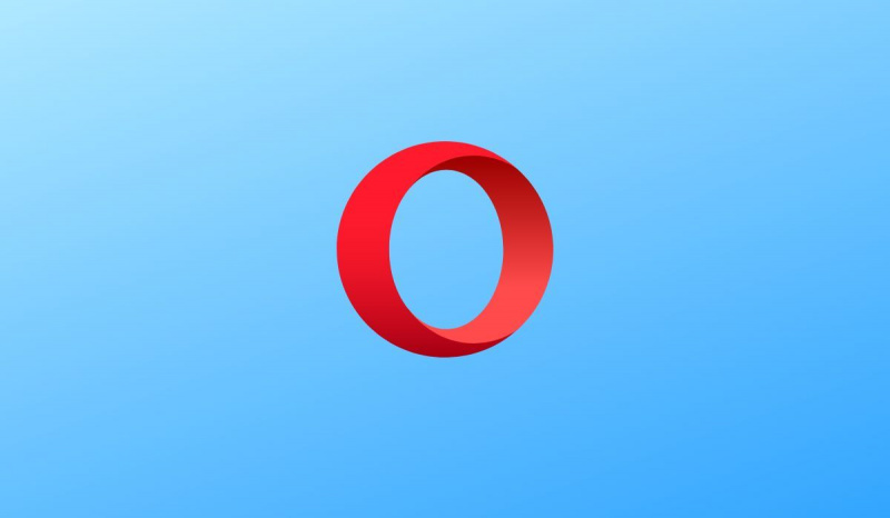   شعار متصفح Opera على خلفية زرقاء