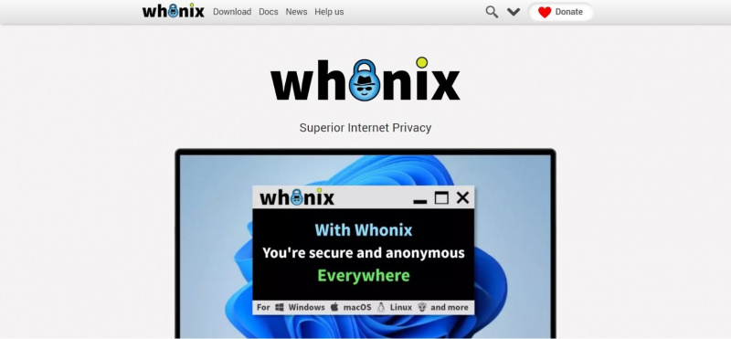   Domača stran Whonix