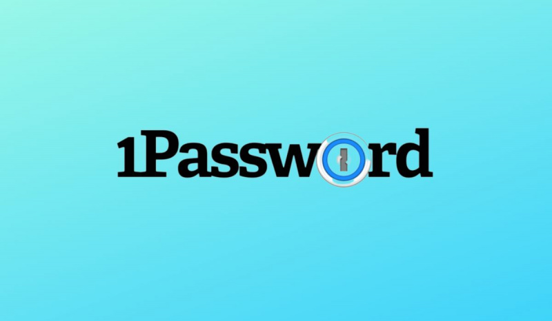   Лого на 1password се вижда на син фон