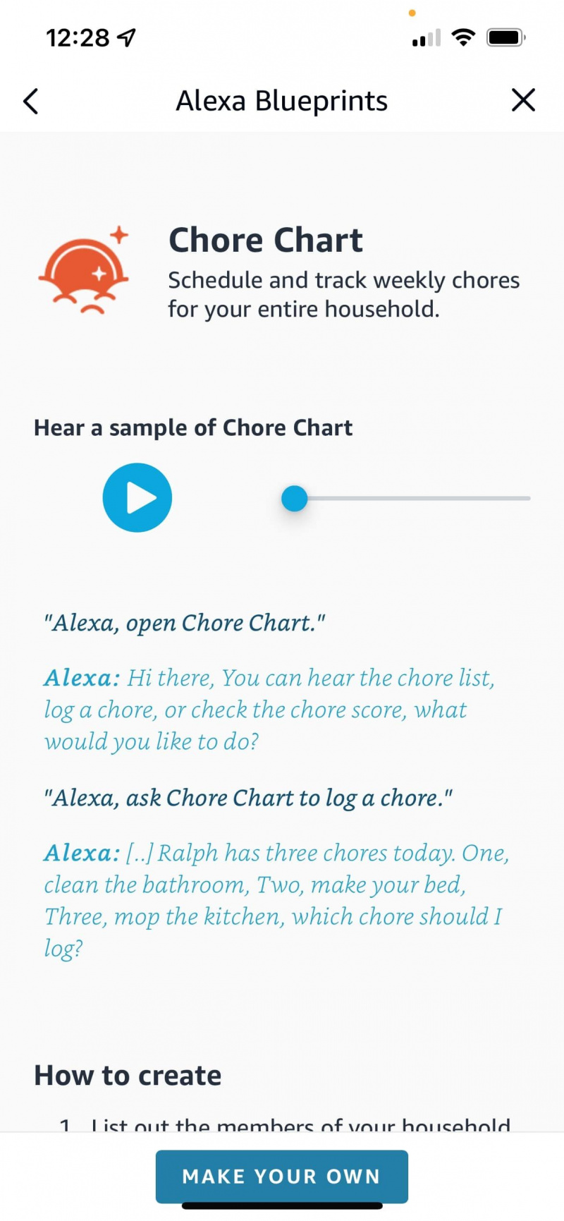   Pagina principală Chore Chart Blueprint