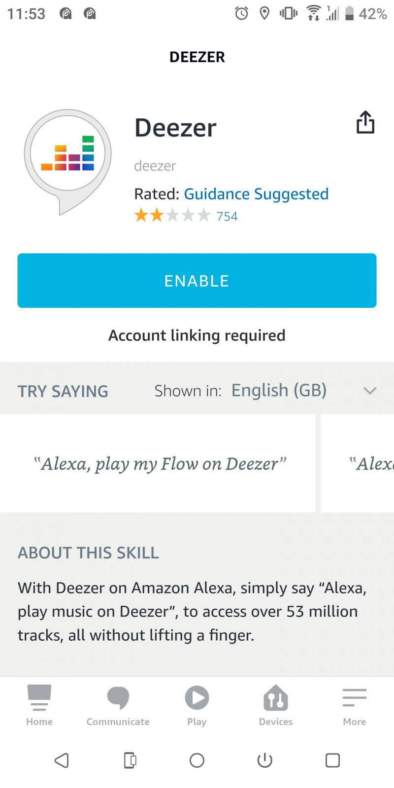  قم بتمكين Deezer على Alexa