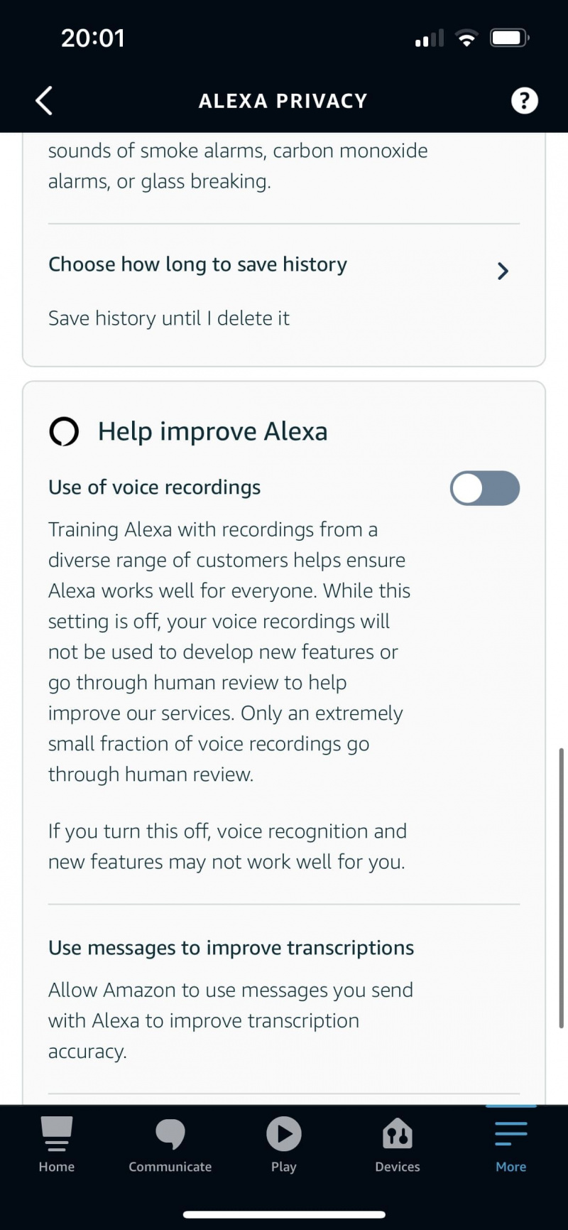   Alexa-appen hjälper till att förbättra Alexa