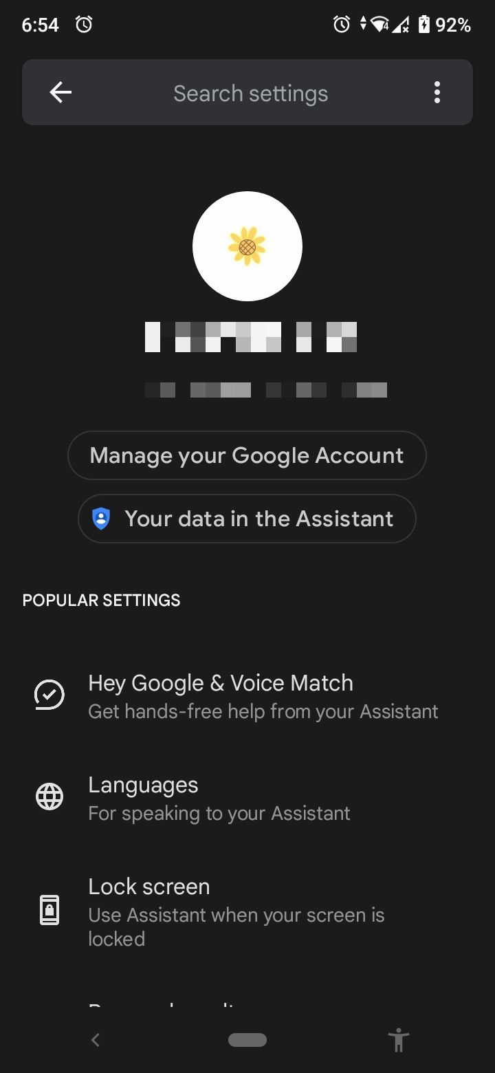   assistentinställningar i Google Home-appen