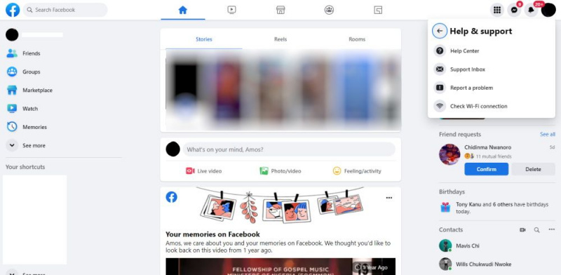   „Facebook“ pagalbos centro vaizdo įrašų ekrano kopija