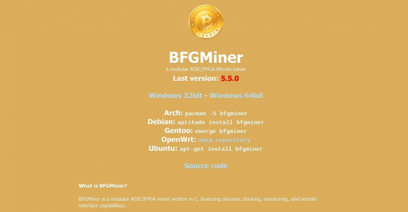   bfg miner startpagina screenshot
