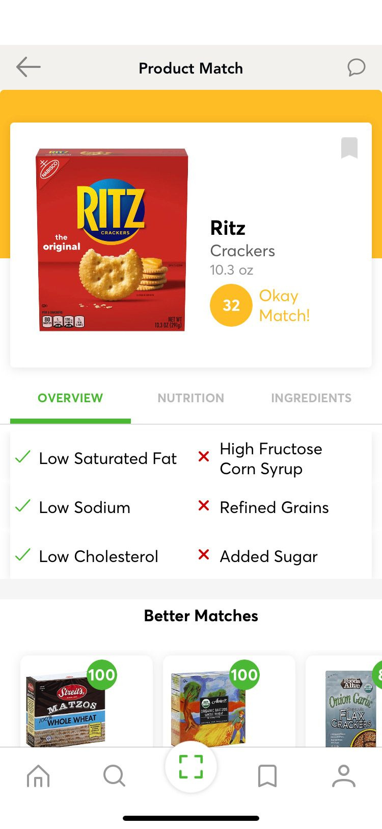  ShopWell التطبيق Ritz Crackers نظرة عامة