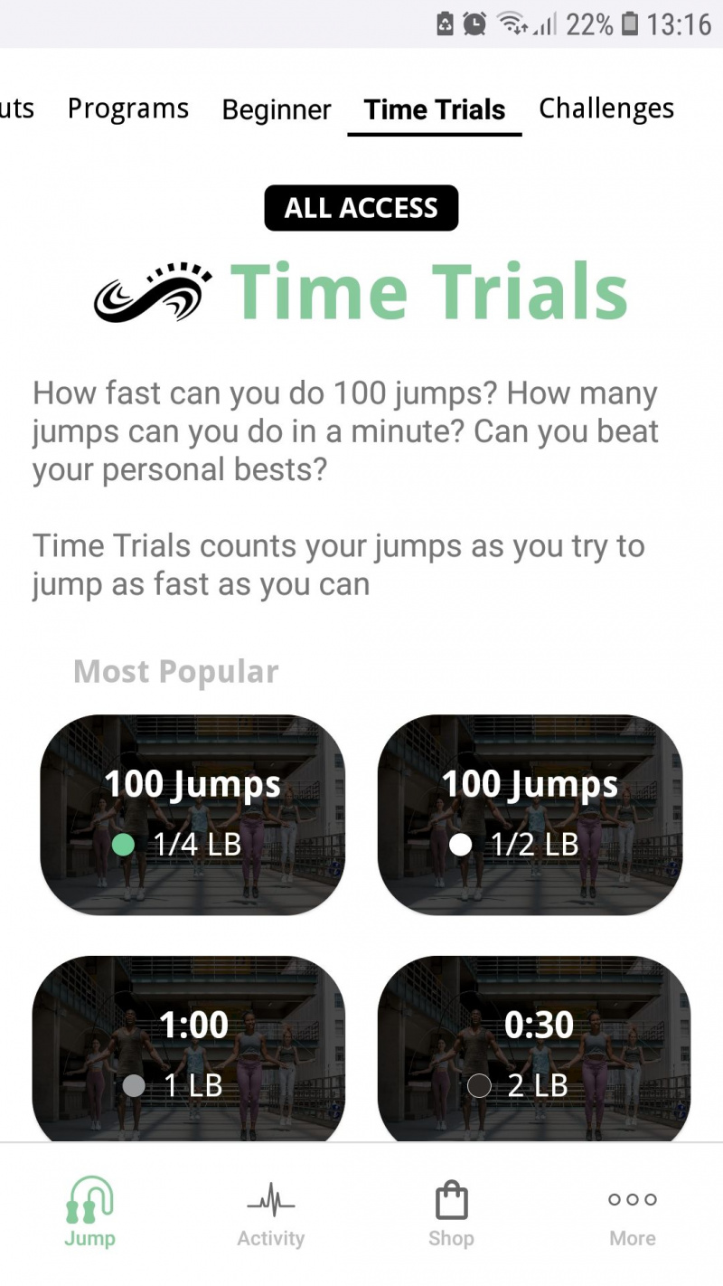   Crossrope Jump Rope Training изпитания на време за мобилно приложение