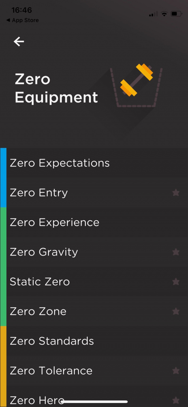   Screenshot dell'app Al Kavado che mostra zero categorie