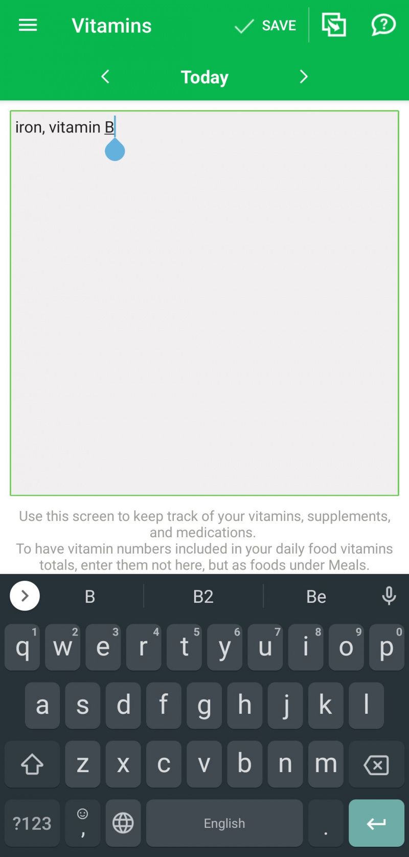   Observarea aportului de vitamine și minerale pe aplicația MyNetDiary