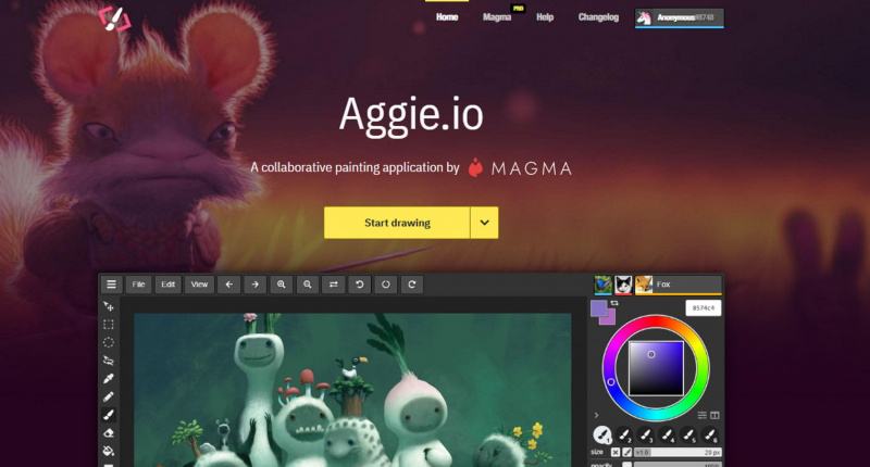   aggie veebipõhise joonistamise maalimistööriista veebisait