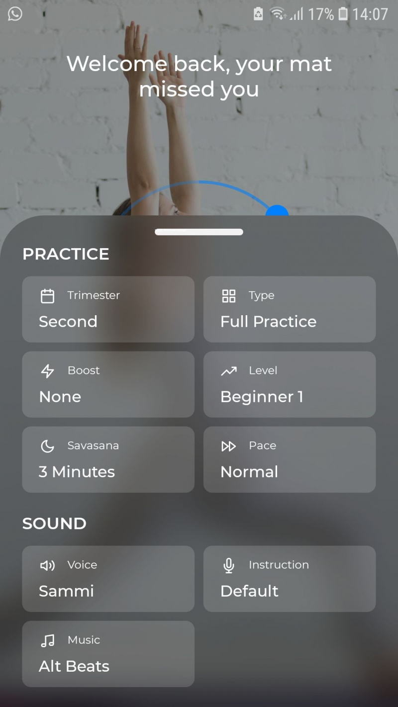   Aplicația mobilă de antrenament pentru practicarea yoga prenatală Down Dog