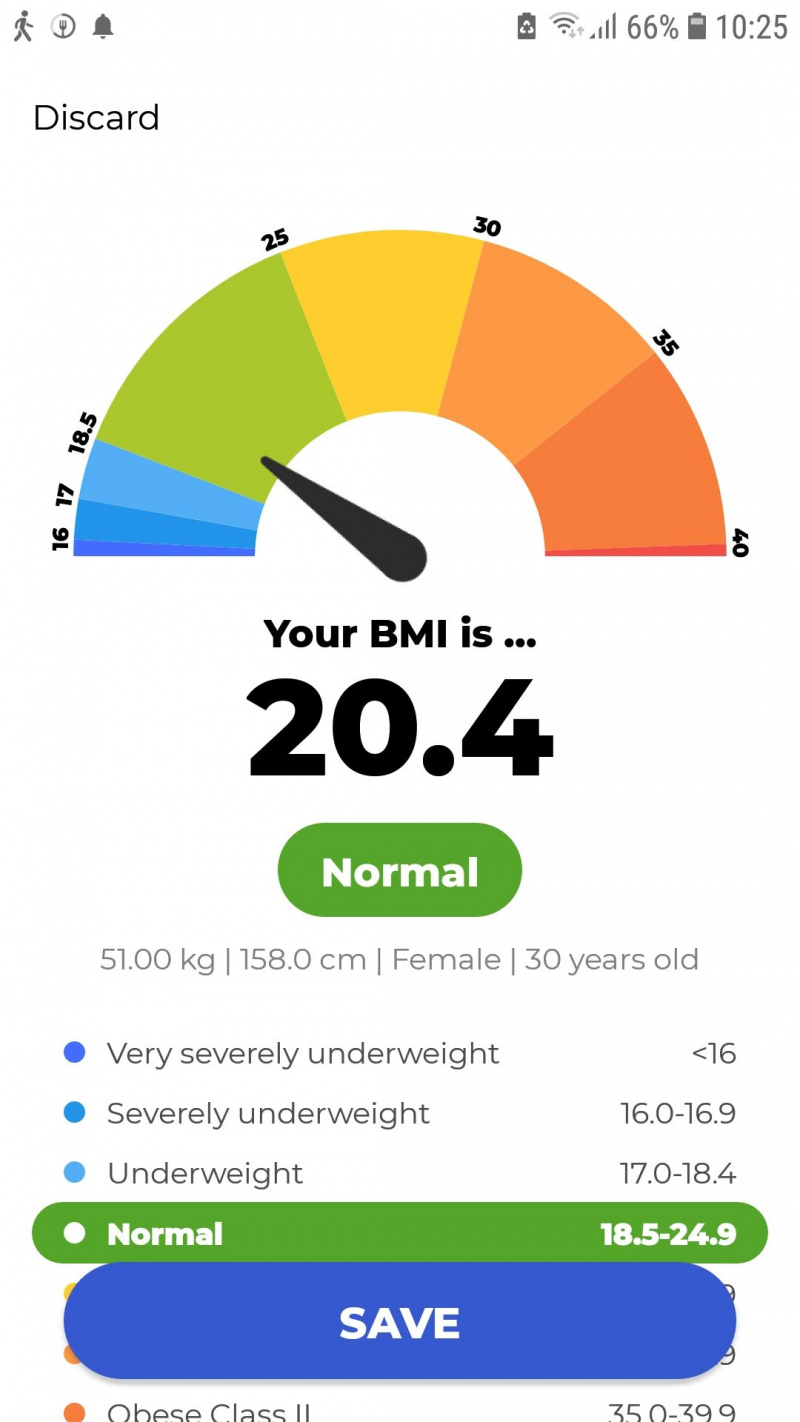   Aplicativo móvel Leap Fitness BMI Calculator
