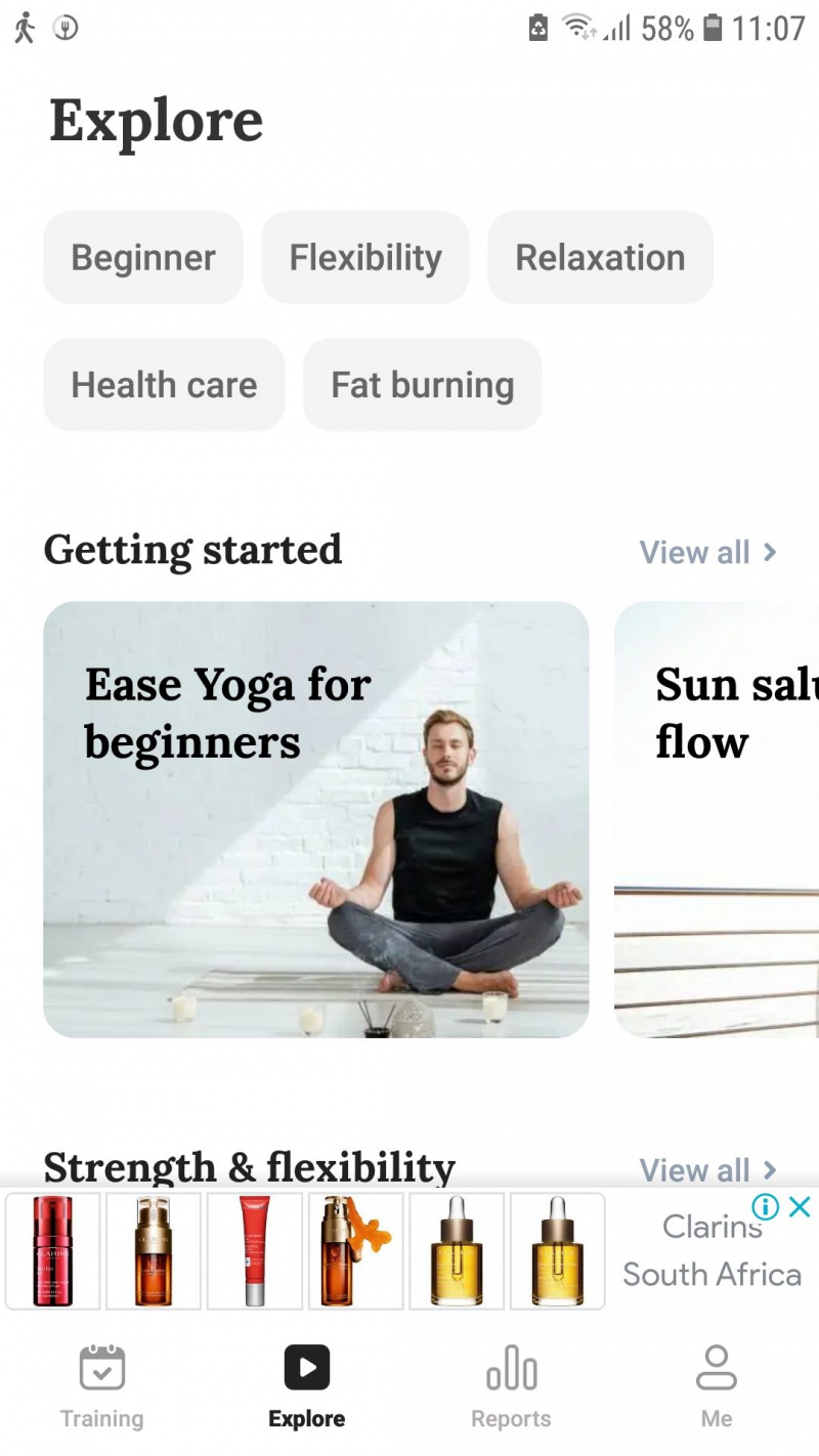   Leap Fitness Yoga para iniciantes no aplicativo móvel explorar