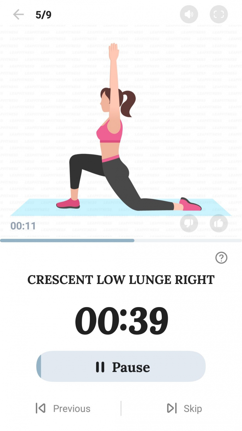   Aplicación móvil Leap Fitness Yoga para principiantes