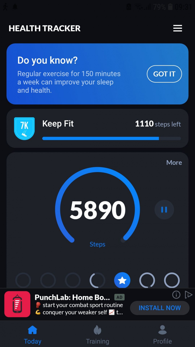   Rastreador de salud de la aplicación móvil Leap Fitness Step Tracker