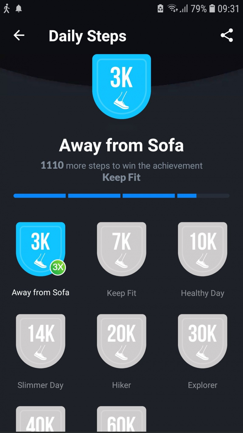   Etapas diárias do aplicativo móvel Leap Fitness Step Tracker
