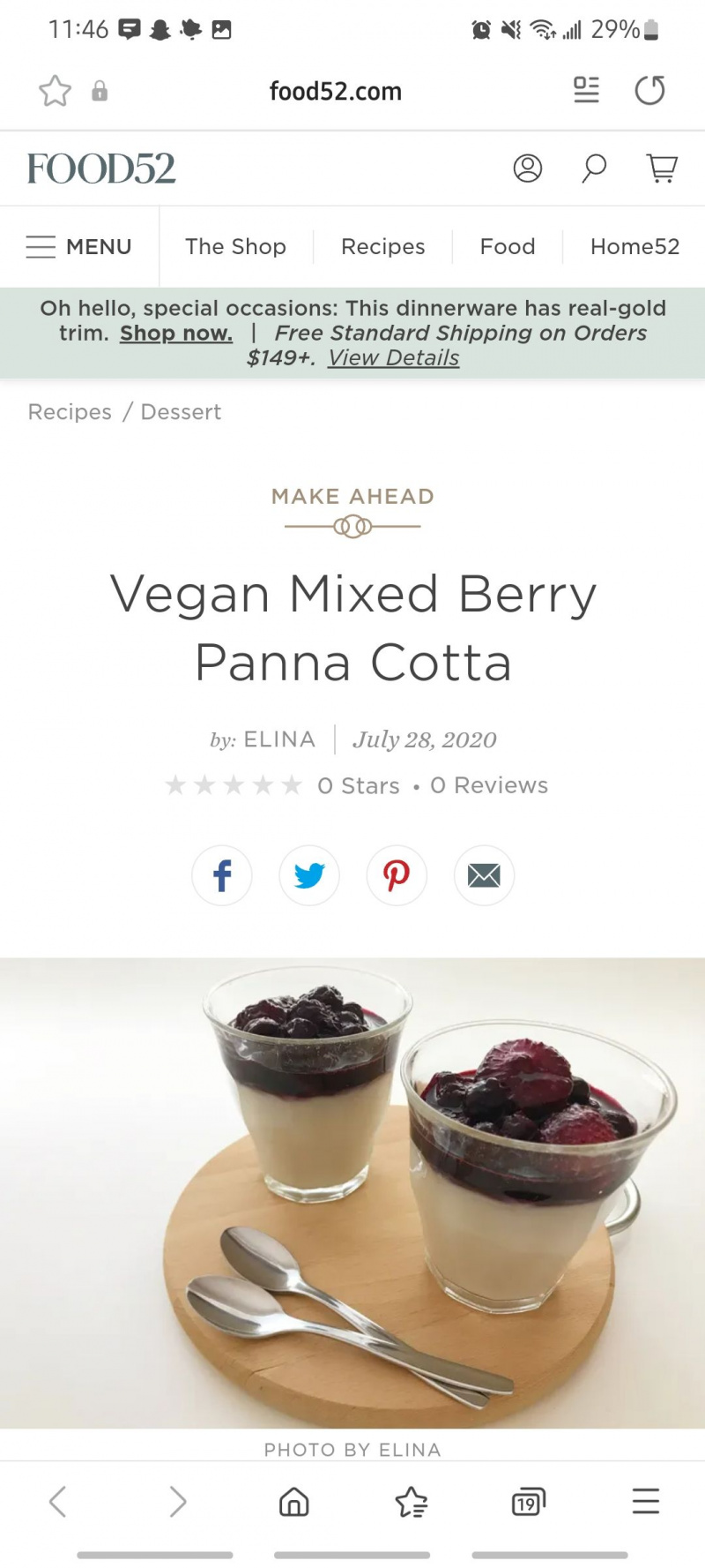   recette de panna cotta végétalienne aux baies mélangées sur food52's website