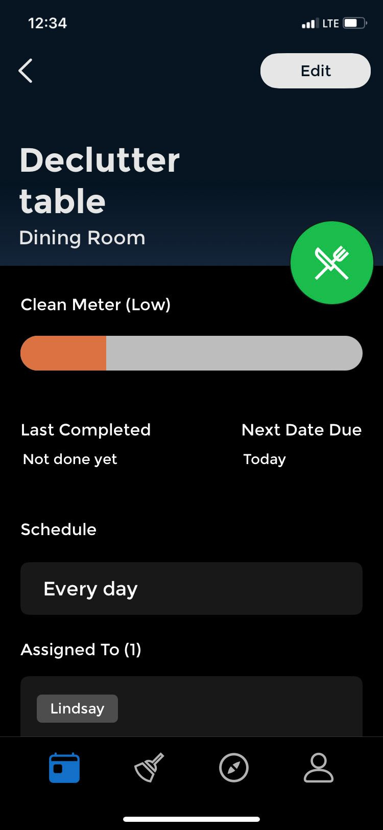   Atividade de mesa limpa do aplicativo sem sujeira