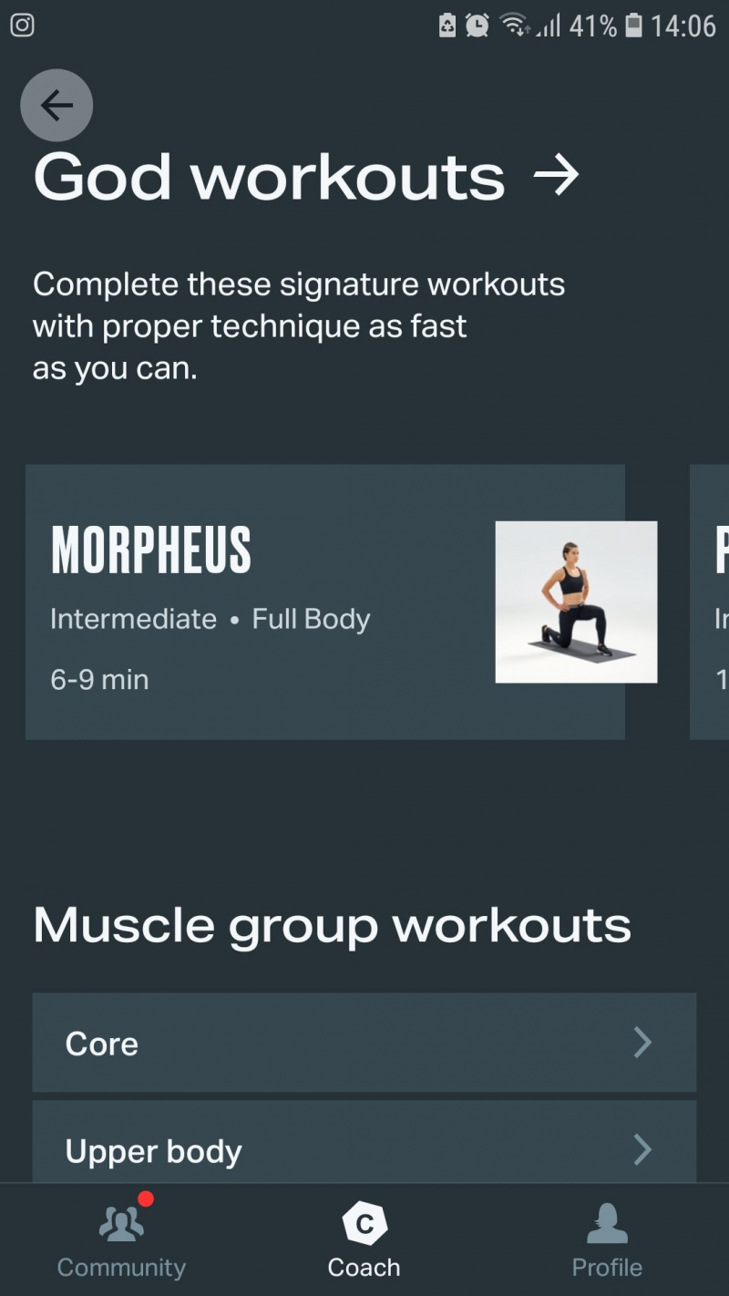   Cvičení v mobilní cvičební aplikaci Freeletics Fitness