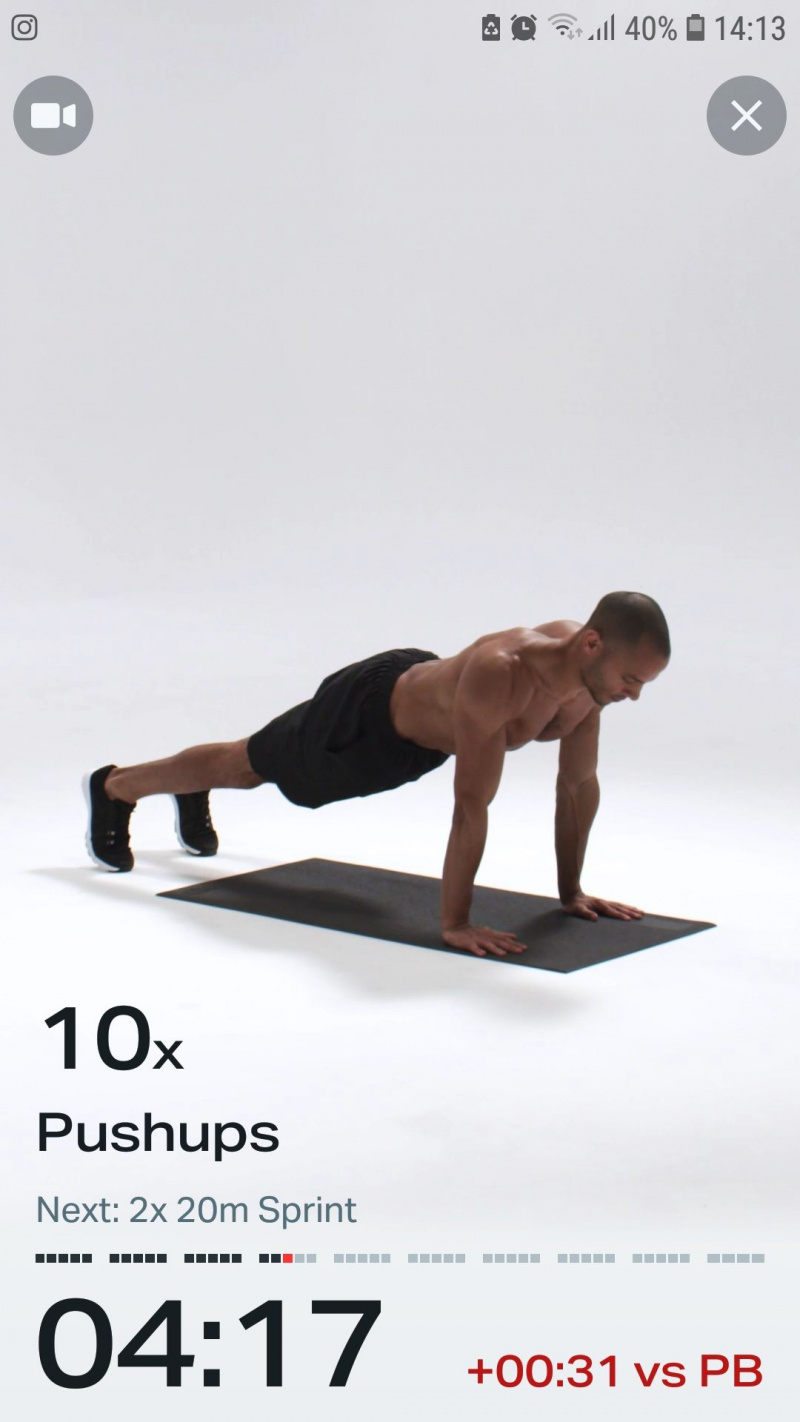   Freeletics Fitness mobiele workout app push-ups