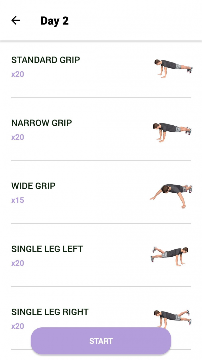   Exercícios de aplicativo de fitness móvel de treino de peito de 30 dias